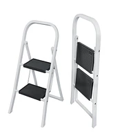 Streamdale Furniture Folding 2-Step Ladder: Space-Saving, Sturdy, and Non-Slip