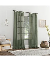 Archaeo Tansy Burlap Weave Tab Top Curtain Panel