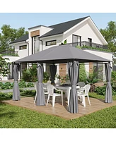 Outdoor Patio Gazebo Canopy with 6 Removable Sidewalls