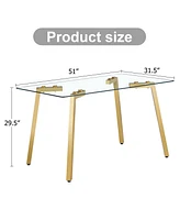 Modern Minimalist Glass Dining Table