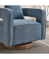 Streamdale Furniture Modern Comfy Accent Chair with Swivel Base and Open Back