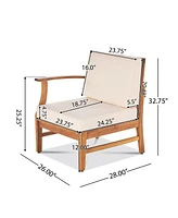 Perla 6-Pc Acacia Wood Outdoor Sofa Set, Cream