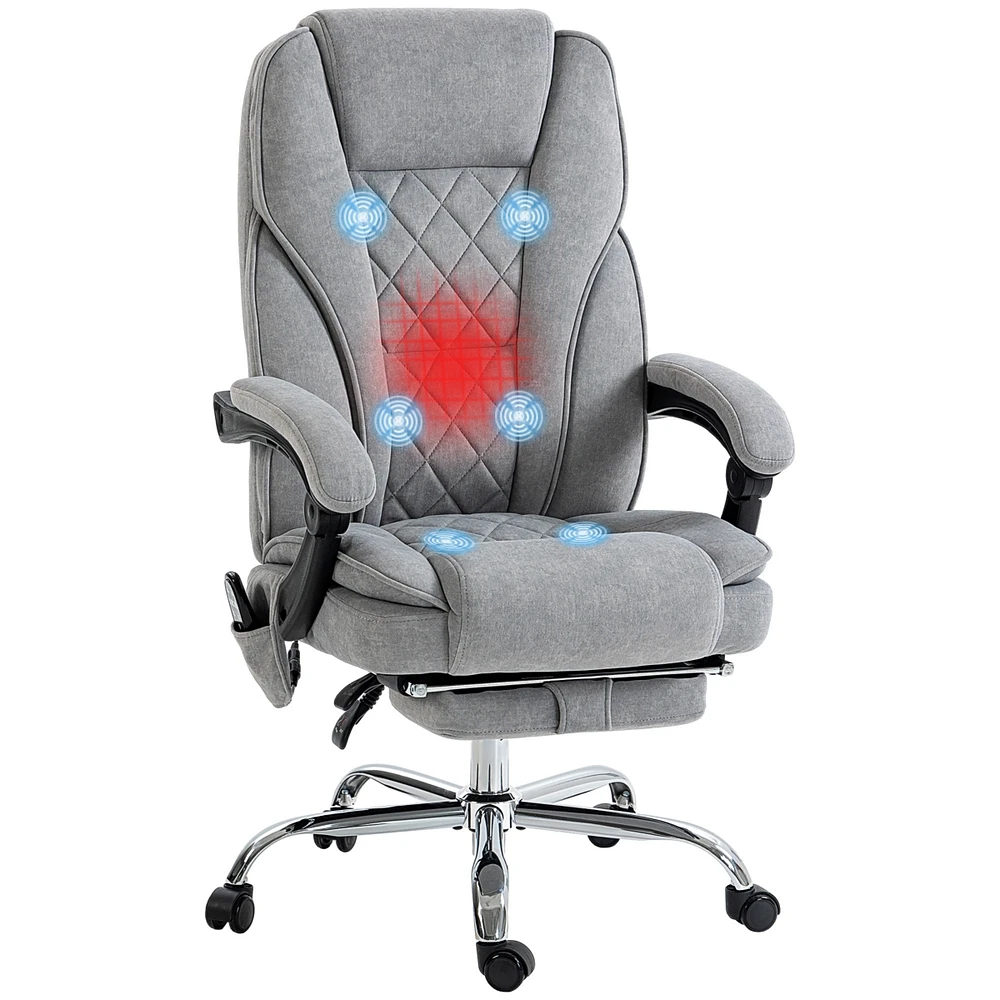 Simplie Fun Heated Reclining Massage Desk Chair with Footrest