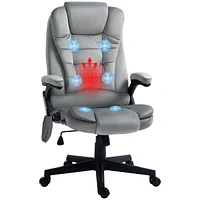 Simplie Fun 6 Point Vibrating Massage Office Chair with Lumbar Heat Gray