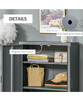 Streamdale Furniture Industrial Steel Storage Cabinet Storage Organizer Gray