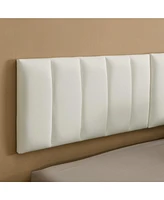 Streamdale Furniture Queen Led Lighted Platform Bed with Wall Headboard