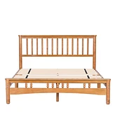 Queen Platform Bed Frame: Headboard, No Box Spring Required