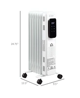 Streamdale Furniture Compact 24" Electric Space Heater with Timer and Remote