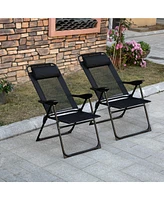 Streamdale Furniture Folding Patio Chairs: Adjustable, Removable Headrest