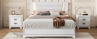 Streamdale Furniture Queen Upholstered Bed with Led Lights and Sparkling Decor