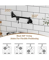 Casainc Traditional Wall Mount Swing Arm Folding Pot Filler Kitchen Faucet