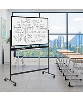 Vebreda 32 x 47 Inch Portable Rolling White Board-Black