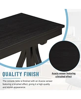 Elegant Rustic Console Table with Open Shelf