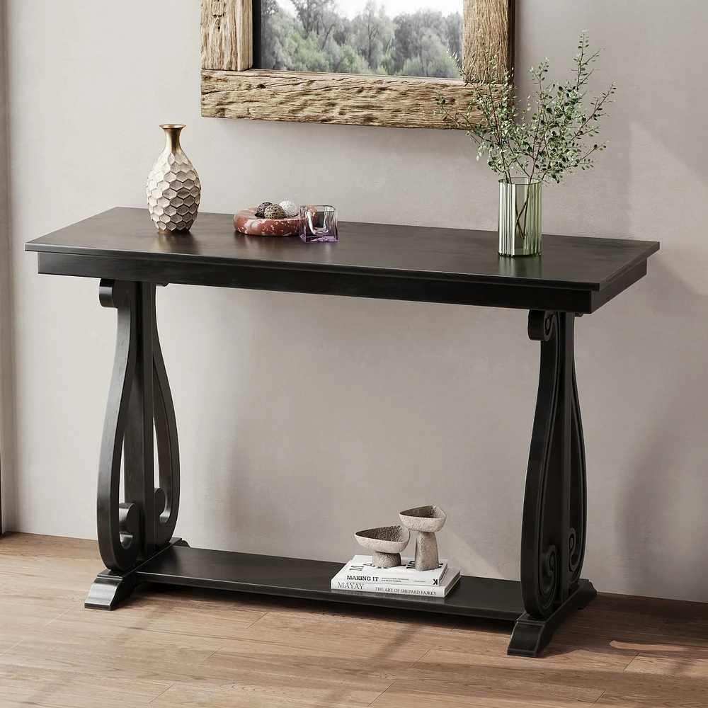 Streamdale Furniture Elegant Rustic Console Table with Open Shelf