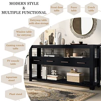 Simplie Fun Modern Console Table with Drawers and Shelves