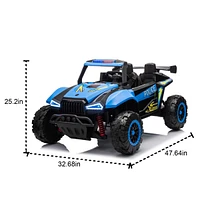 Kids 24V Electric Ride-On Police Car w/Parental Control