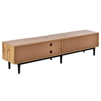 Streamdale Furniture Modern Media Console with Open Shelves, Led Light, and Drop-Down Door