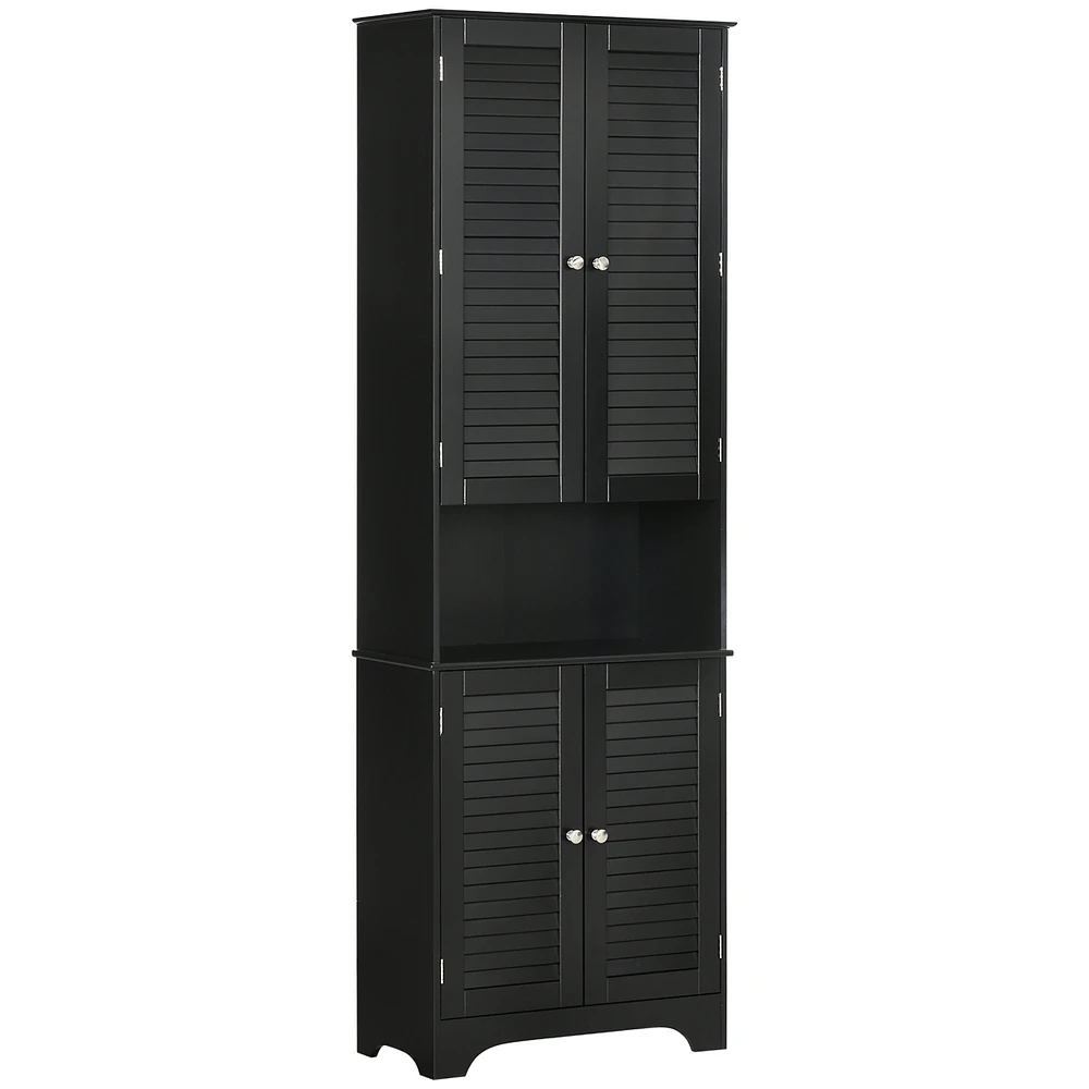 Streamdale Furniture Tall Bath Storage Cabinet with 2 Doors, Adjustable Shelves, and Countertop