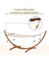 Simplie Fun Rainbow Wood Hammock with Stand for Patio