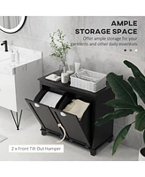 2-Compartment Tilt-Out Laundry Hamper Cabinet