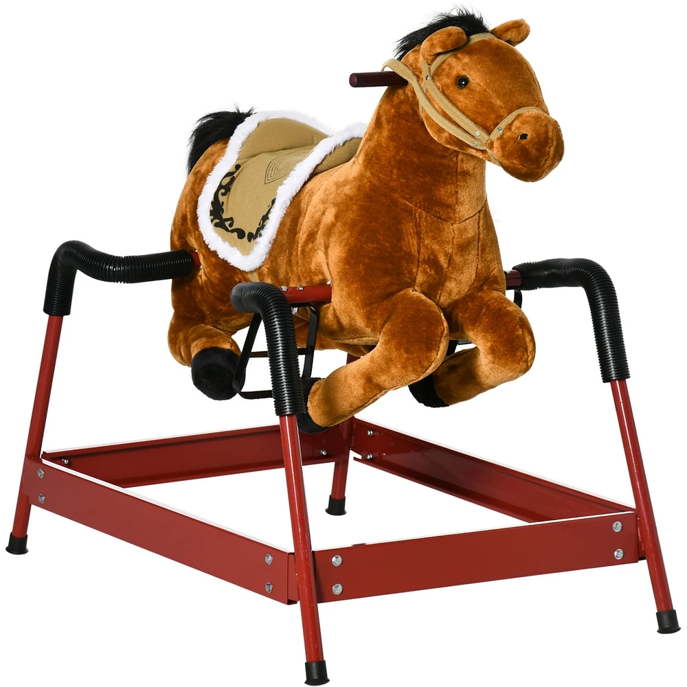 Streamdale Furniture Interactive Spring Rocking Horse with Animal Sounds for Kids