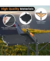 Givimo Folding Portable Outdoor Cook Station with Heat-Resistant Aluminum Tabletop