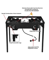 Givimo 150000 Btu Double Burner Outdoor Stove Bbq Grill