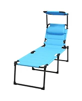 Streamdale Furniture Adjustable Chaise Lounge with Sunshade for Outdoor Relaxation