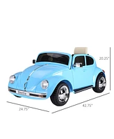 Streamdale Furniture Vw Beetle Electric Kids Ride-On Car with Remote, Music, and Lights