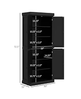 Streamdale Furniture Black 72" Kitchen Pantry Cabinet