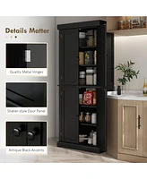 Streamdale Furniture Black 72" Kitchen Pantry Cabinet