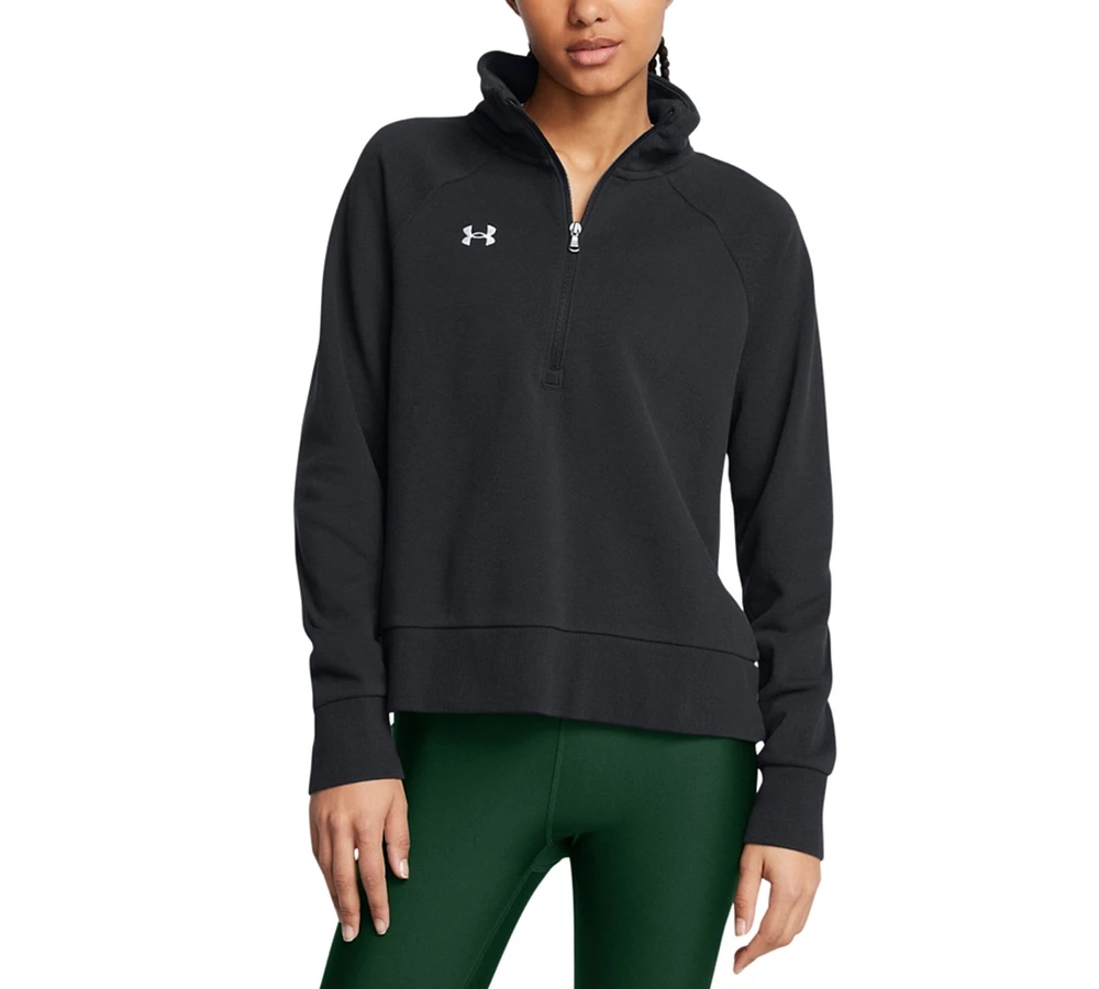 Under Armour Women's Rival Textured-Fleece Half-Zip Top