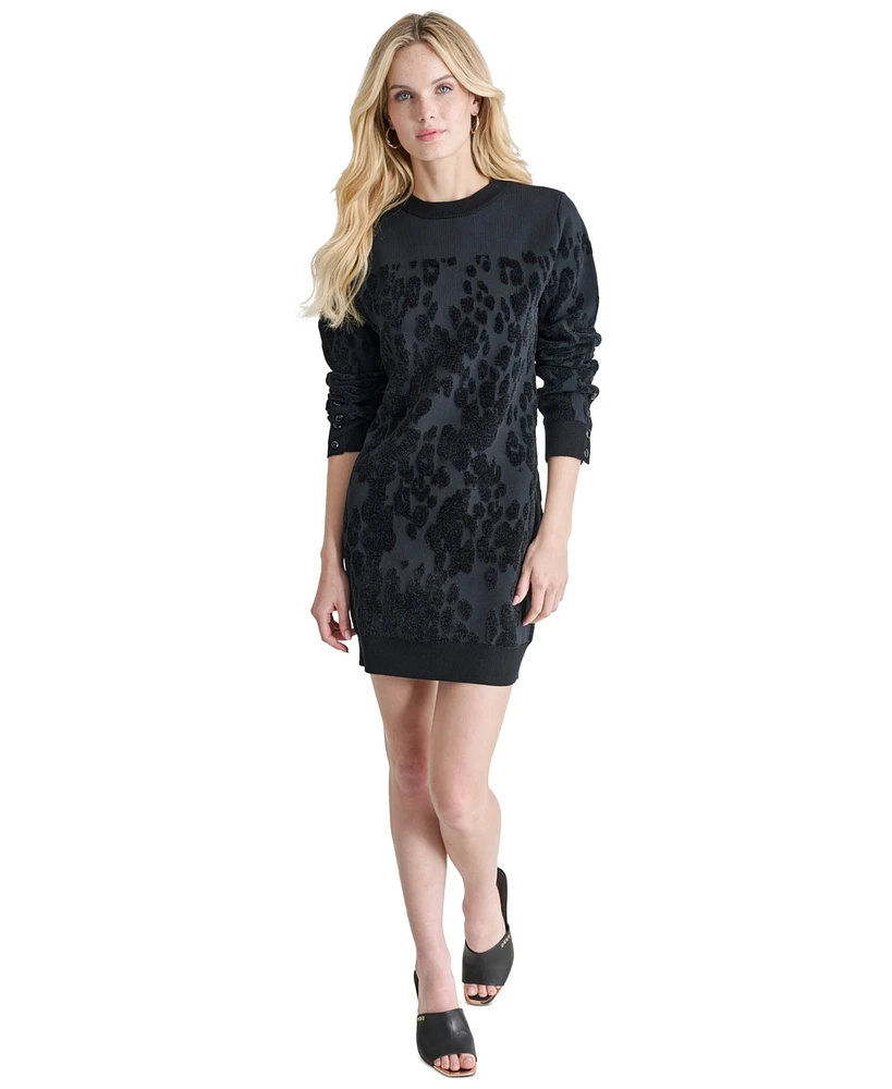 Dkny Women's Round-Neck Long-Sleeve Sweater Dress