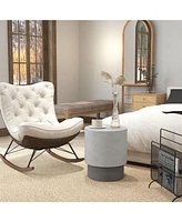 Streamdale Furniture Round Concrete Side Table with Adjustable Feet