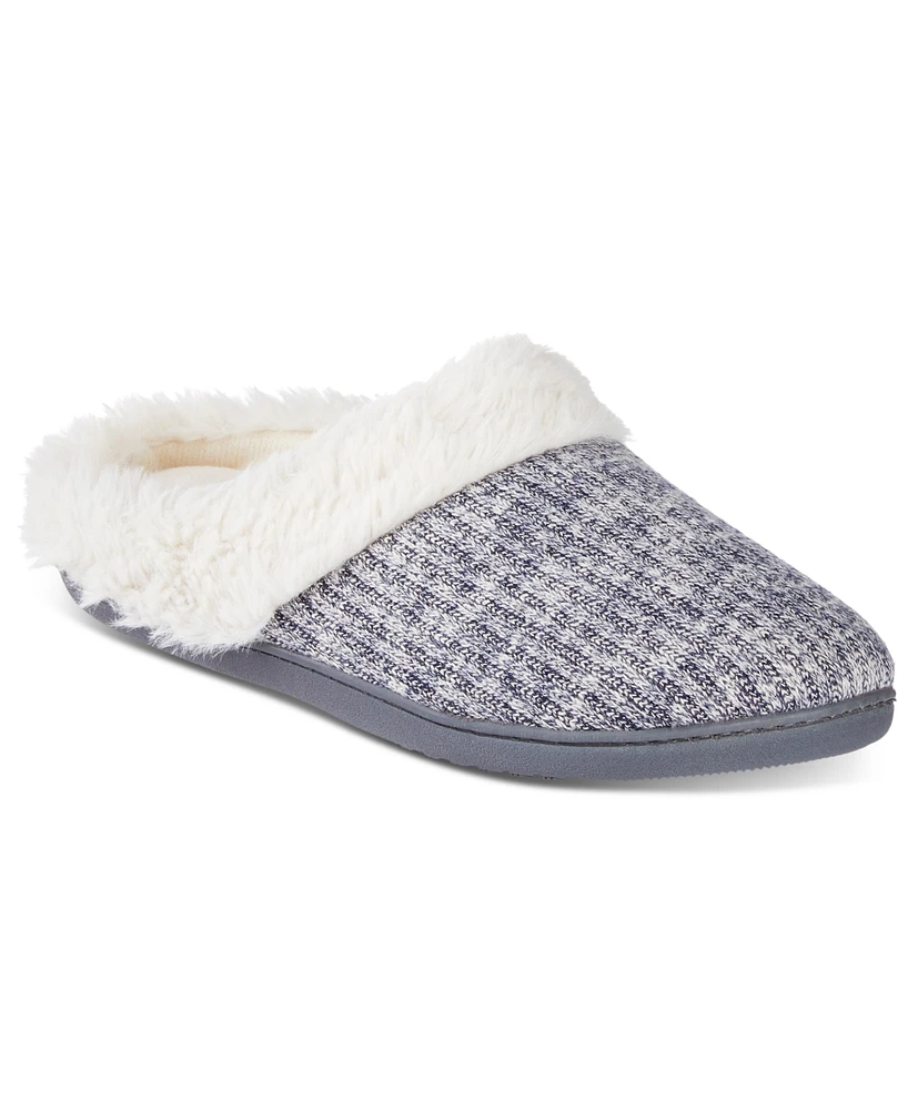 Isotoner Signature Women's Caroline Sweater Rib-Knit Clog Slippers