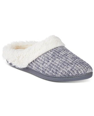 Isotoner Signature Women's Caroline Sweater Rib-Knit Clog Slippers