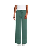 Lands' End Women's Cupro Knit Mid Rise Wide Leg Pants