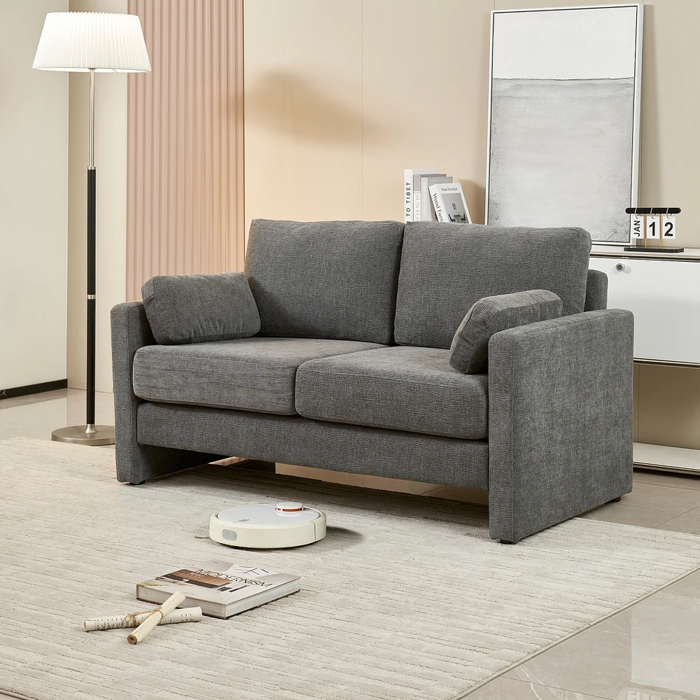 Streamdale Furniture Small Modern Loveseat Sofa with Chenille Fabric