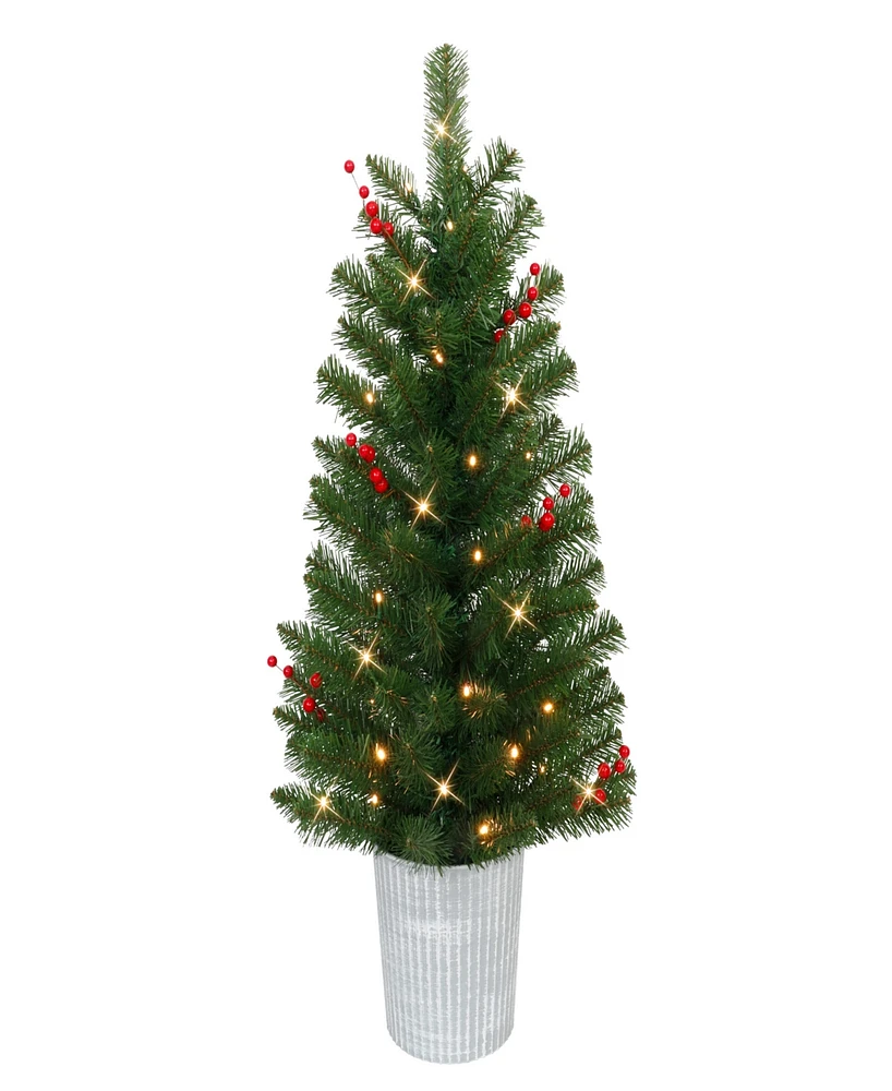 Puleo Pre-Lit Potted Trees 3.5ft.