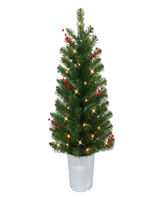 Puleo Pre-Lit Potted Trees 3.5ft.