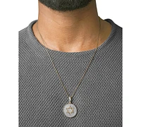 Men's Diamond Star of David Disc 22" Pendant Necklace (1/2 ct. t.w.) in 14k Gold-Plated Sterling Silver & Sterling Silver