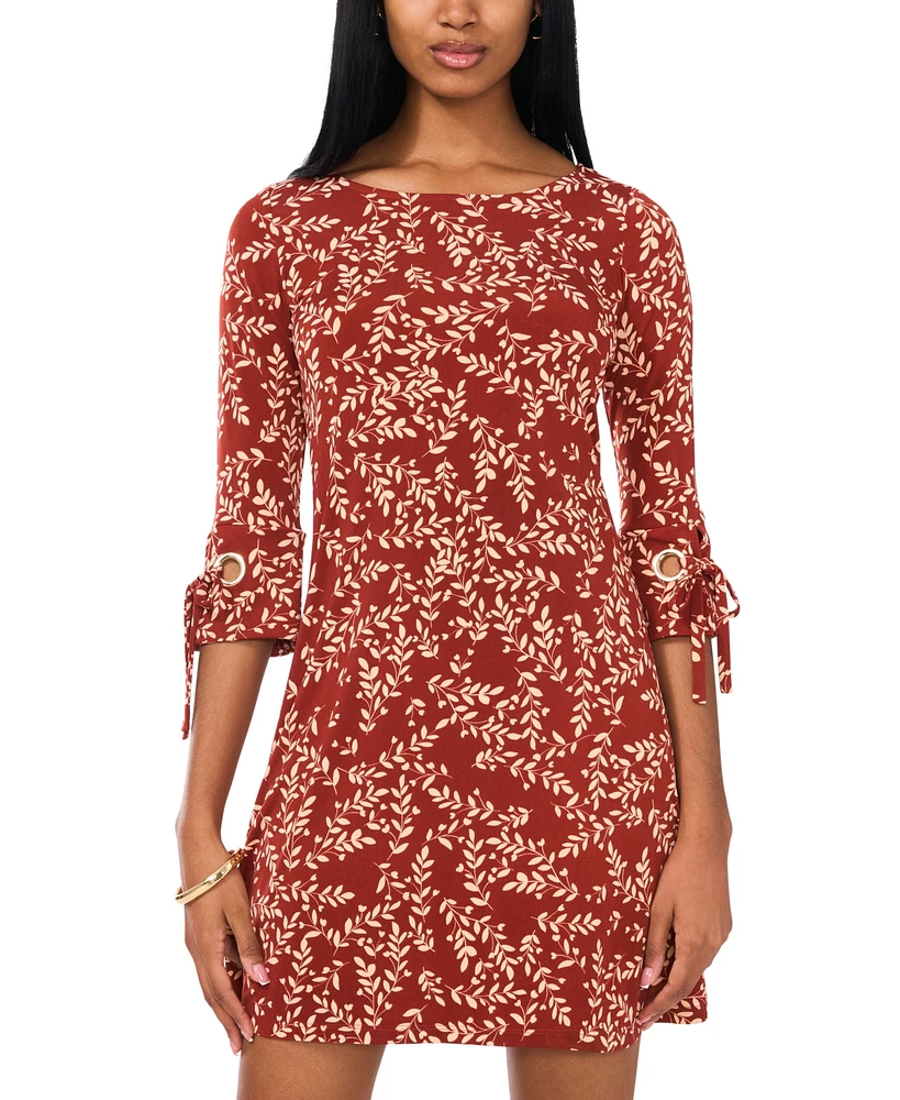 Msk Petite Printed 3/4-Sleeve Shift Dress