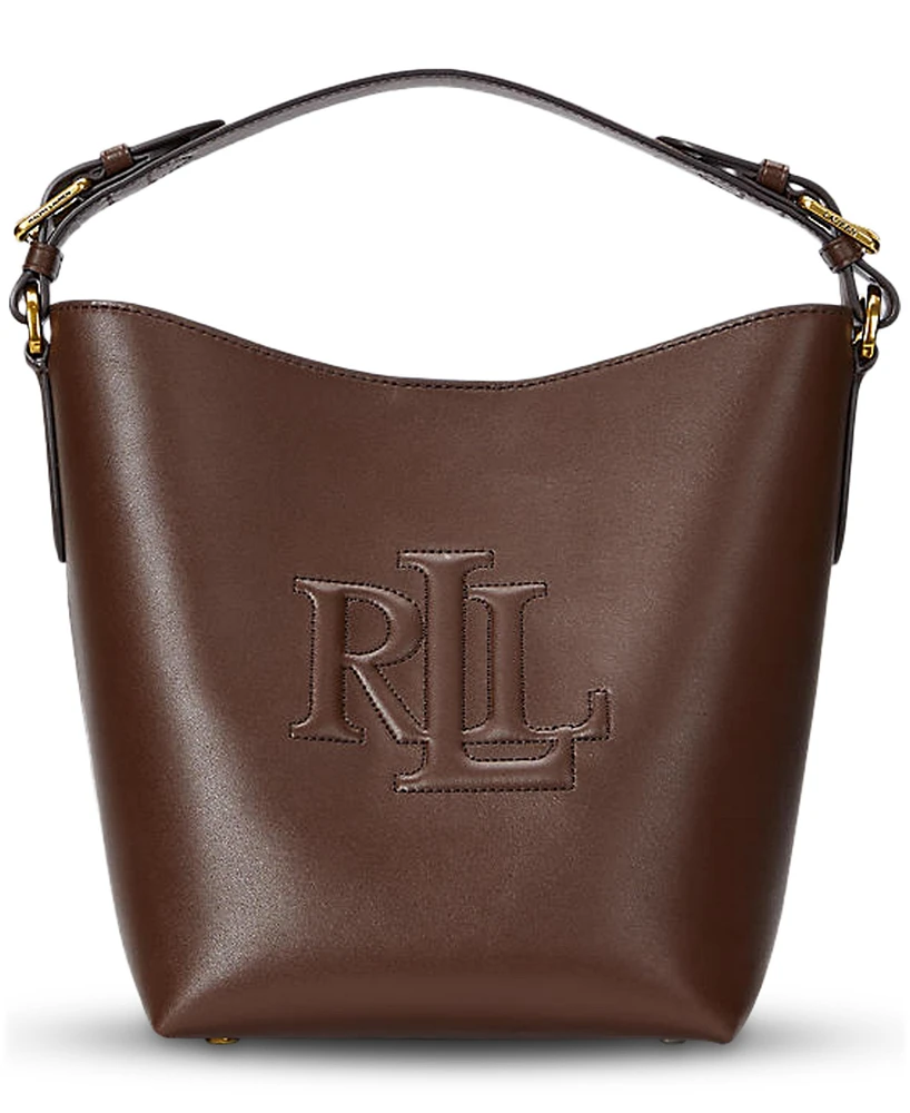 Lauren Ralph Leather Medium Witley Bucket Bag