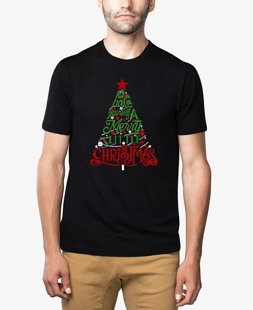 La Pop Art Men's Have Yourself a Merry Little Christmas Premium Blend Word T-Shirt