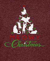 La Pop Art Men's Meowy Christmas Tree Premium Blend Word T-Shirt