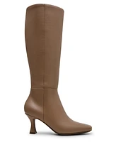 Anne Klein Women's Perfection Leather Snip Toe Knee High Boots