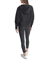 Dkny Women's Performance Zip-Front Logo Hoodie