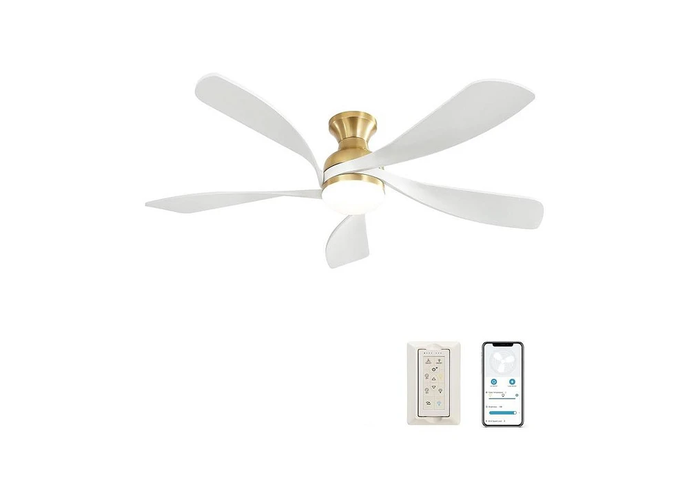 Sofucor 52" Modern Smart Ceiling Fan with 5 Solid Wood Blades