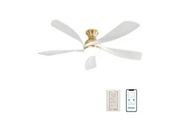 Sofucor 52" Modern Smart Ceiling Fan with 5 Solid Wood Blades