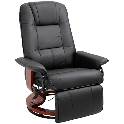 Streamdale Furniture Faux Leather Recliner with Swivel and Footrest